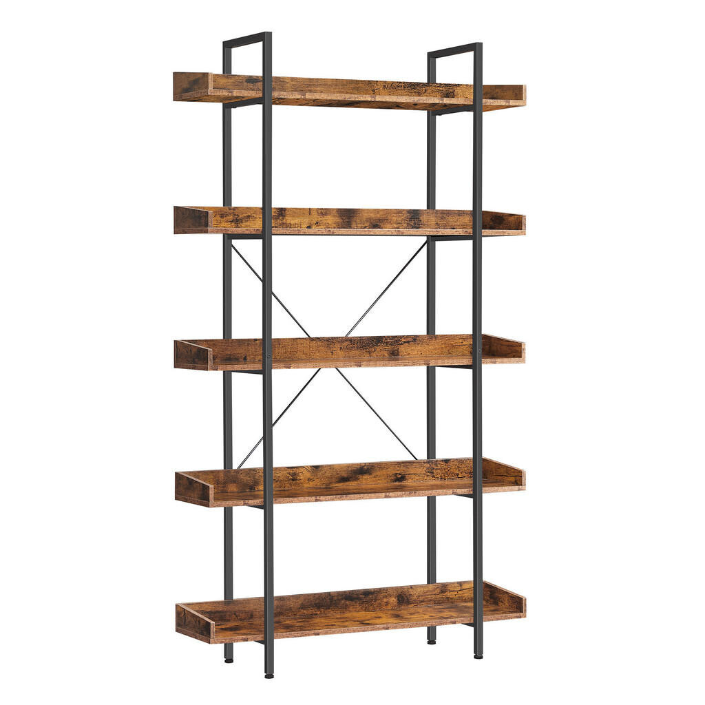 Boxxx REGÁL, hnedá, čierna, oceľ, 100/178/28 cm