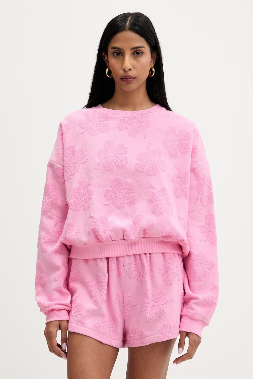 Rip Curl oversize mikina dámska bavlnená PARADISE TERRY CREW