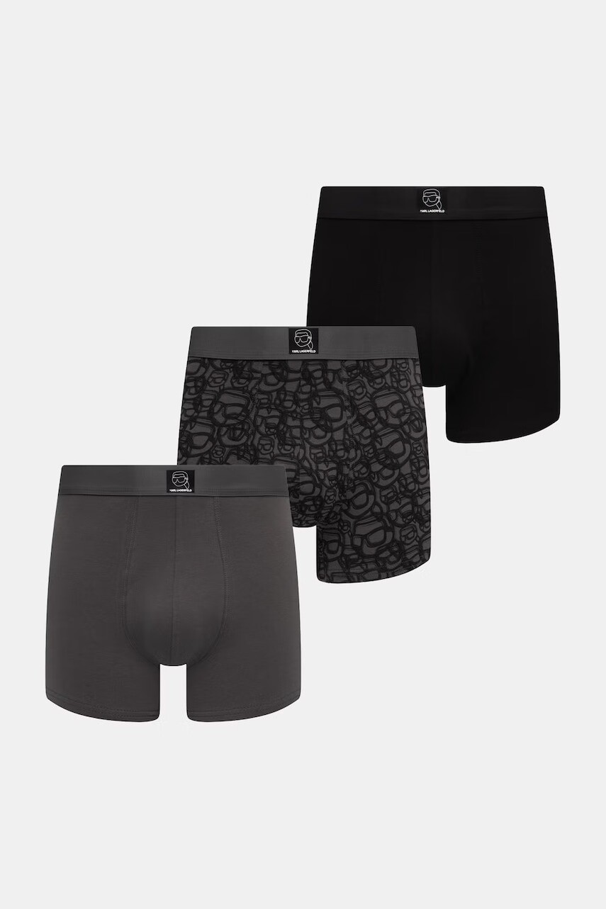 Karl Lagerfeld priliehavé boxerky pánske bavlnené s elastanom IKON 3-pak