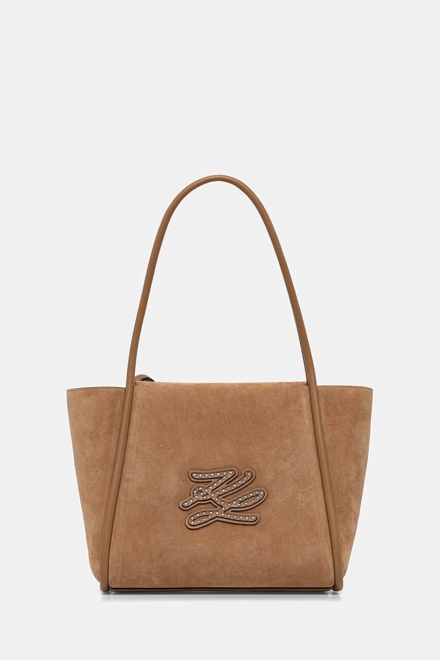 Karl Lagerfeld kabelka typu tote dámska semišová K/AUTOGRAPH