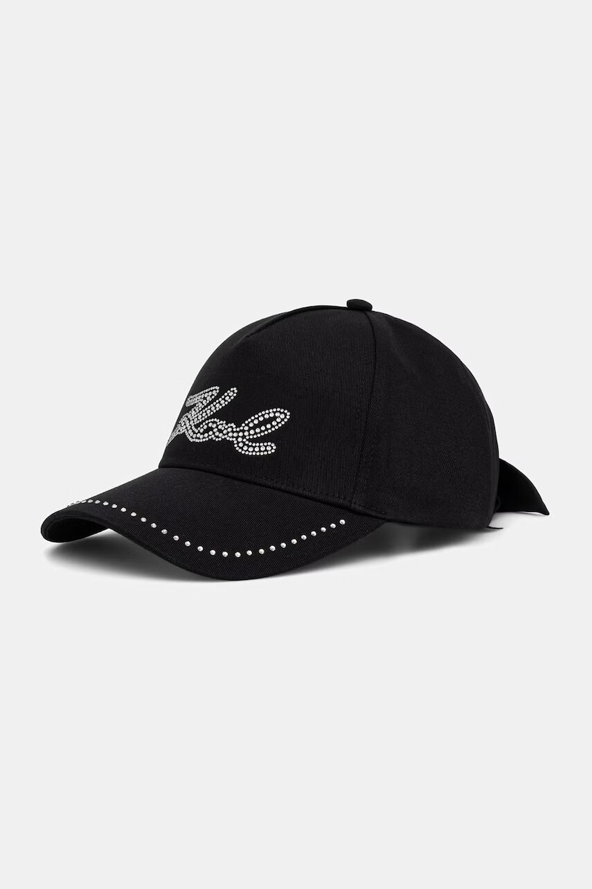 Karl Lagerfeld čiapka so šiltom dámska bavlnená K/SIGNATURE
