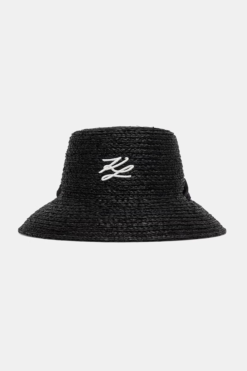 Karl Lagerfeld slamený klobúk dámsky K/AUTOGRAPH