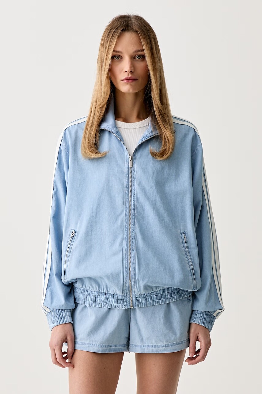 adidas Originals mikina na zips dámska rifľová