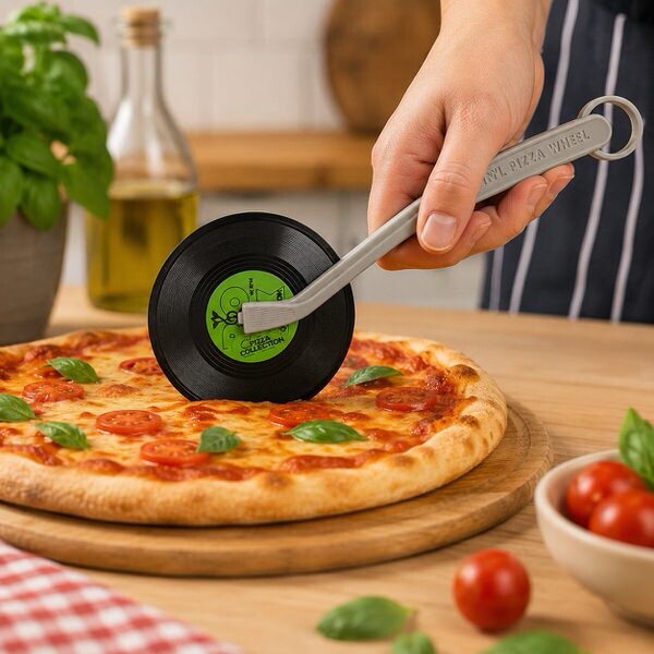 Krájač na pizzu vinylová platňa