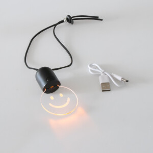 LED ambientné osvetlenie do auta – smajlík, teplá žltá, USB-C nabíjanie