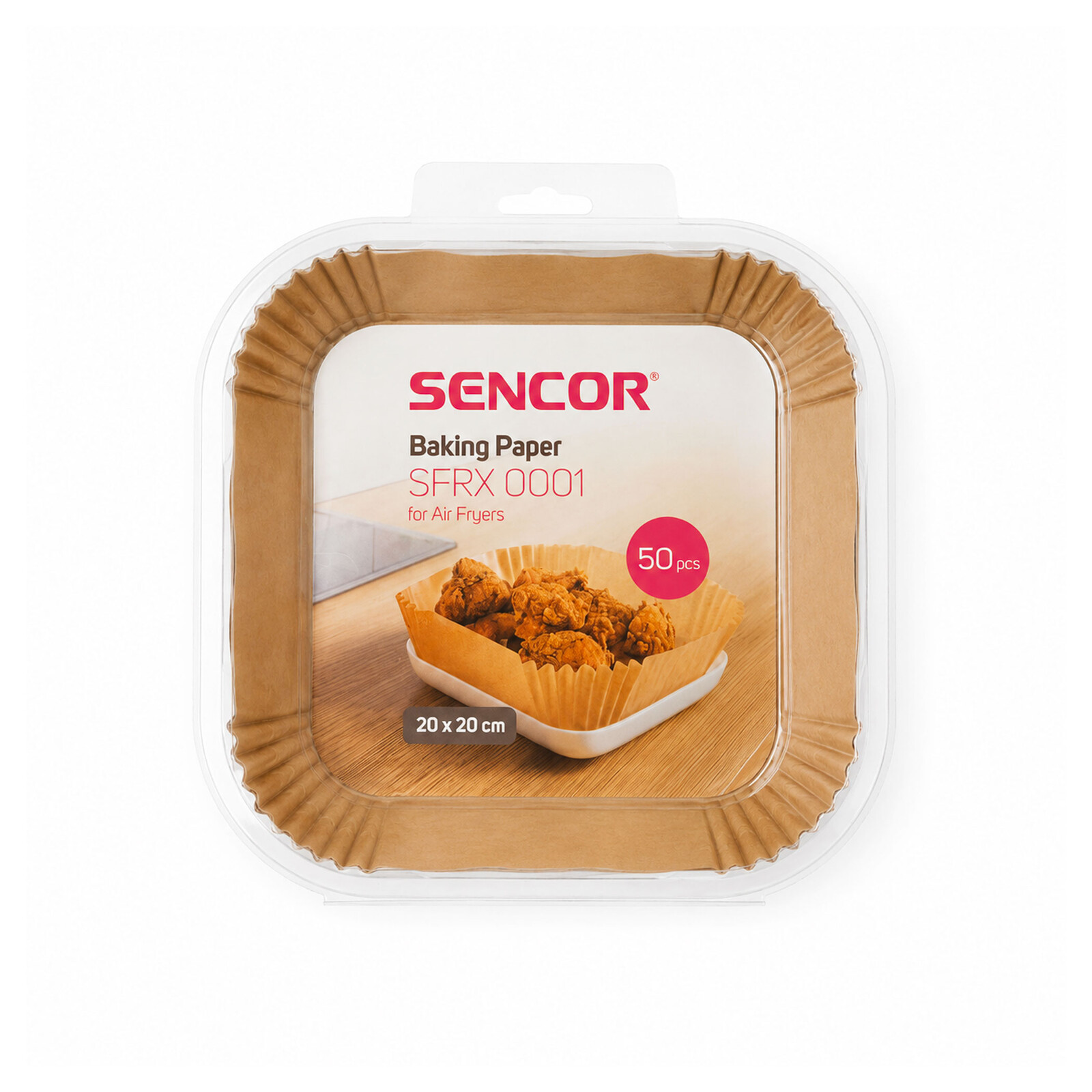 Sencor SFRX 0001 Papier na pečenie do teplovzdušnej fritézy typ: papiere na pečenie pre teplovzdušné fritézy, rozmer: 20 × 20 cm, množstvo v