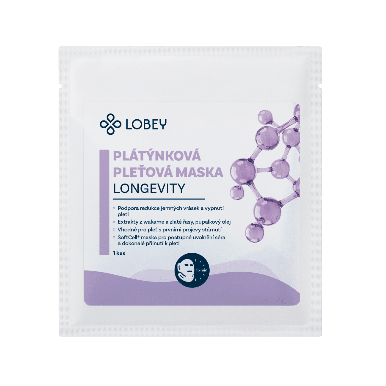 LOBEY Anti-age Plátienková maska na pleť Longevity