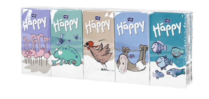 BELLA Baby Happy detské papierové vreckovky multipack 9 x 10 ks