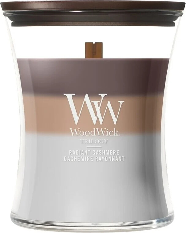 WoodWick Vonná sviečka váza stredná Trilogy Radiant Cashmere 275 g