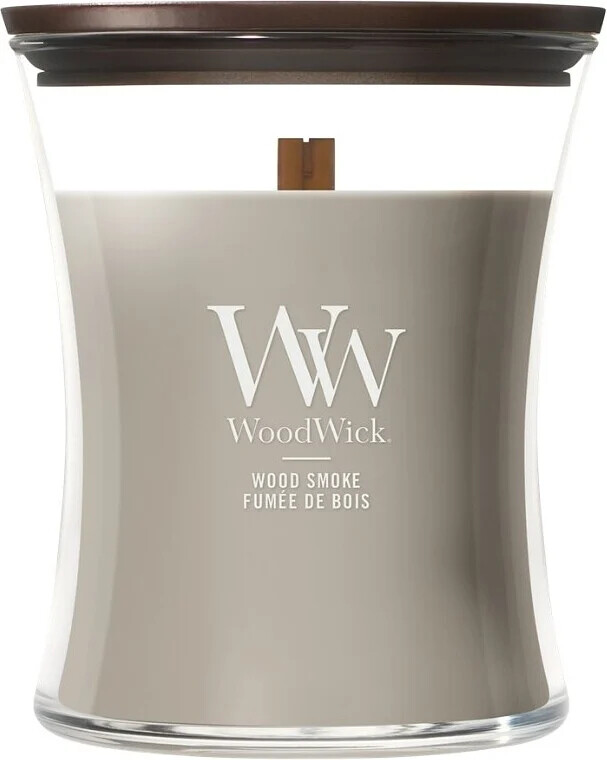 WoodWick Vonná sviečka váza stredná Wood Smoke 275 g