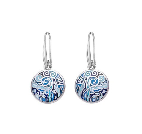 CRYSTalp Prepracované visiace náušnice Trencadis 74008.BLU.E