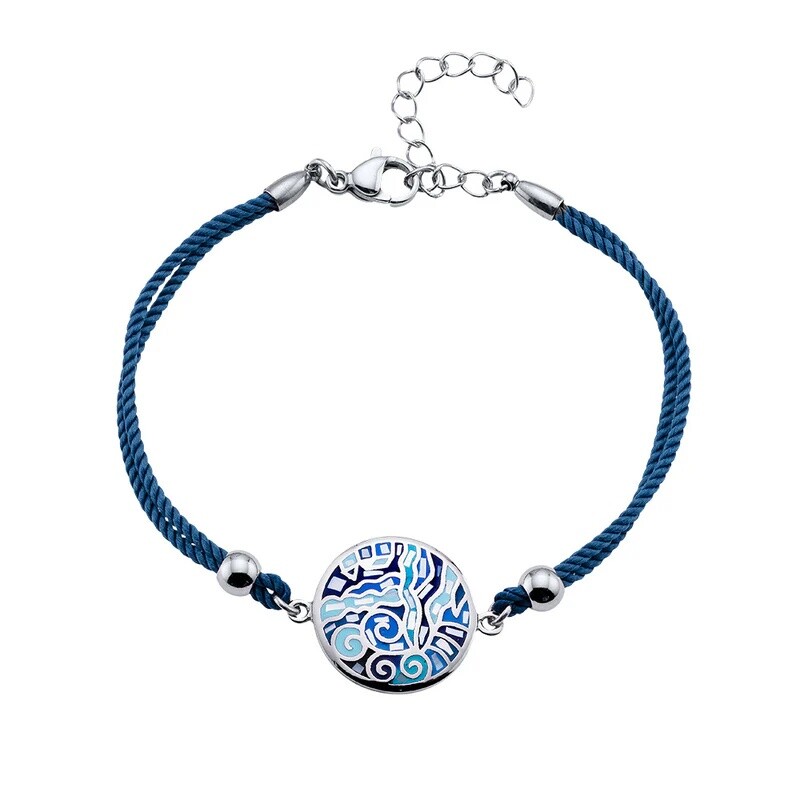 CRYSTalp Prepracovaný textilný náramok Trencadis 72008.BLU.E
