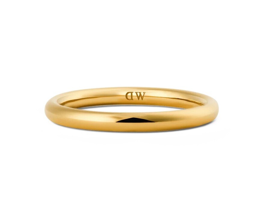 Daniel Wellington Pozlátený unisex prsteň z ocele Arch DW0040190 58 mm