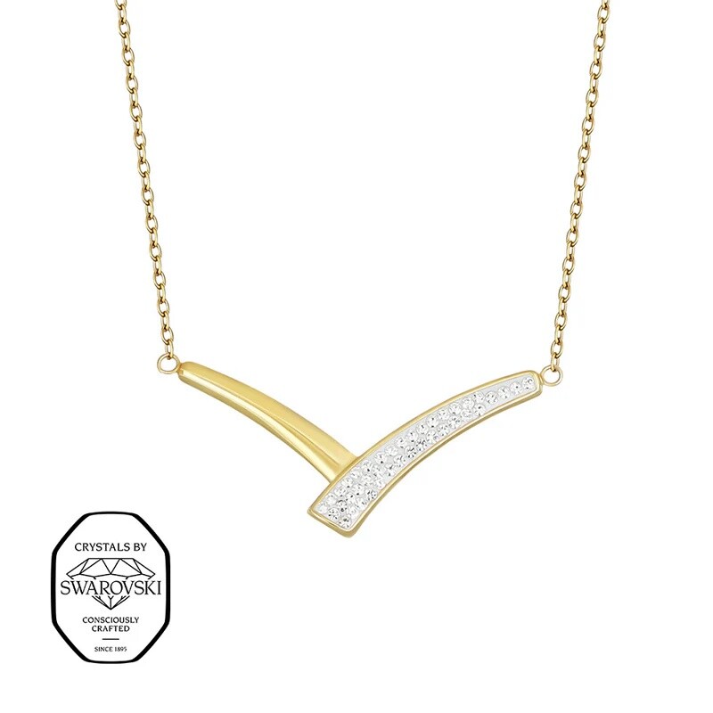 CRYSTalp Pozlátený náhrdelník so Swarovski kryštálmi Secret 12408.EG