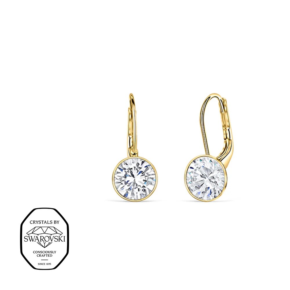 CRYSTalp Pozlátené visiace náušnice s kryštálmi Swarovski Diana 4119.CRY.EG