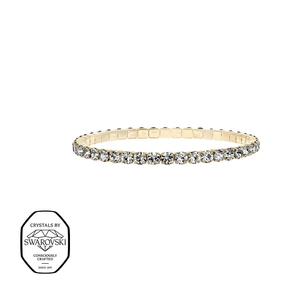 CRYSTalp Elastický tenisový náramok s čírymi Swarovski kryštálmi Aura 22270.CRY.EG