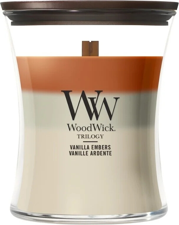 WoodWick Vonná sviečka váza stredná Trilogy Vanilla Embers 275 g
