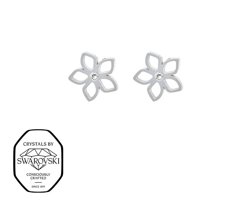 CRYSTalp Kvetinové náušnice s kryštálom Swarovski Formentera 42429.E