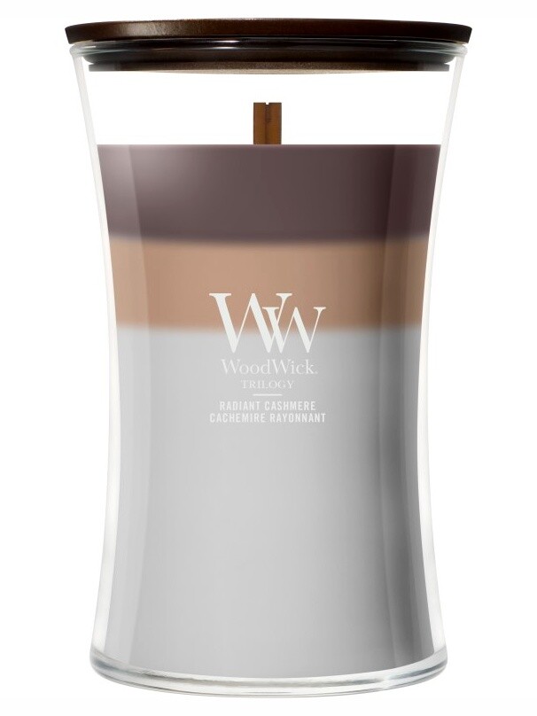 WoodWick Vonná sviečka váza veľká Trilogy Radiant Cashmere 609,5 g