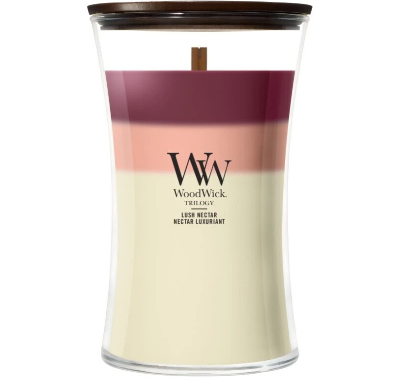 WoodWick Vonná sviečka váza veľká Trilogy Lush Nectar 609,5 g