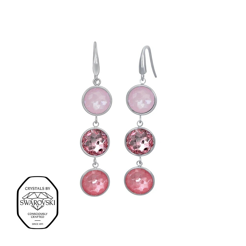 CRYSTalp Oceľové náušnice so Swarovski kryštálmi Ibiza 42430.ROS.E