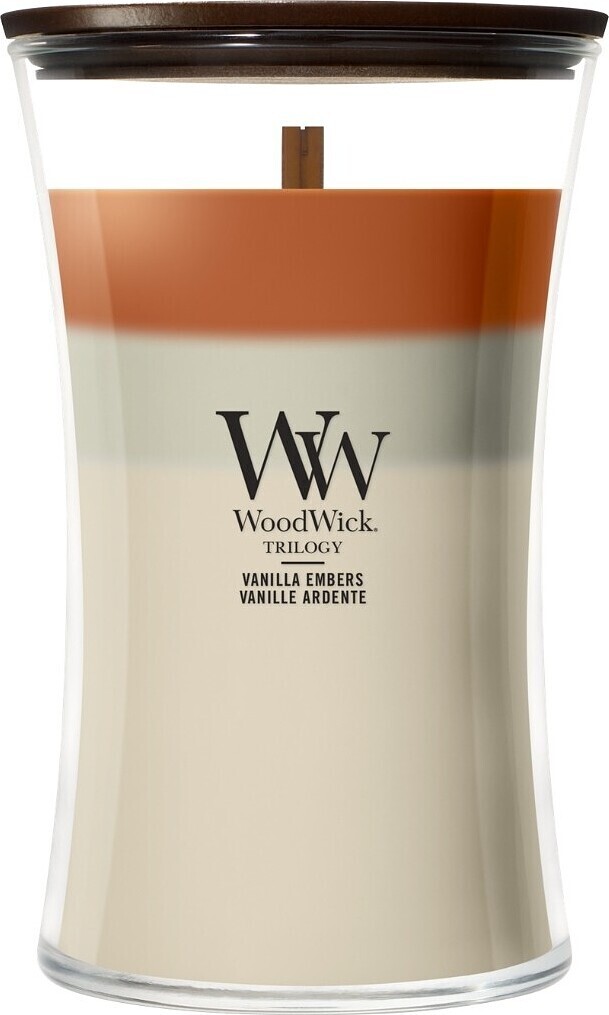 WoodWick Vonná sviečka váza veľká Trilogy Vanilla Embers 609,5 g