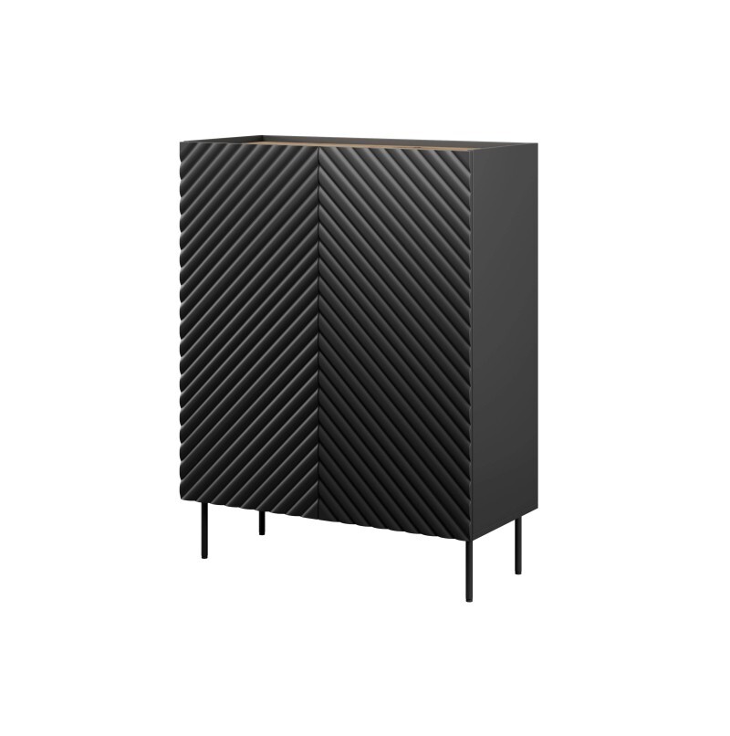 Komoda Onda 2D 127 cm černá/dub artisan