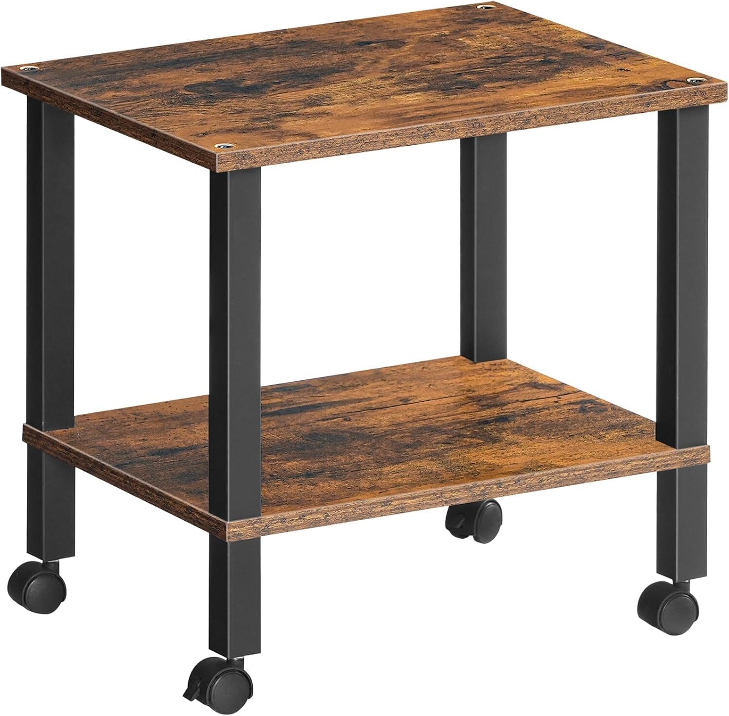 Pojazdný kancelársky regál Vasagle Pipewood 38 cm hnedý/čierny