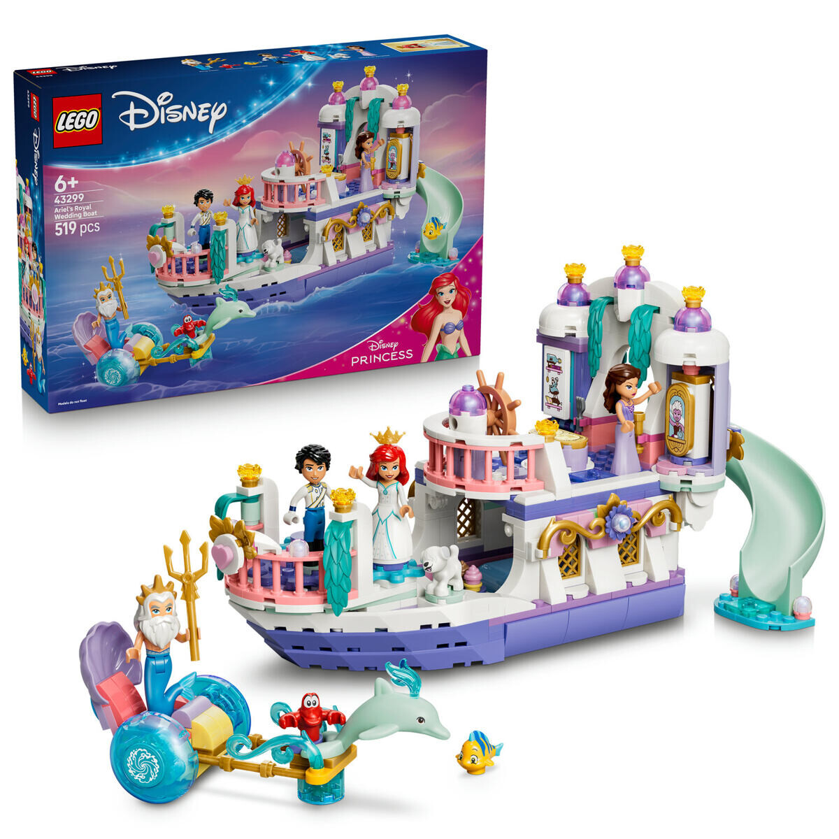LEGO® │ Disney 43299 Arielina loď a kráľovská svadba