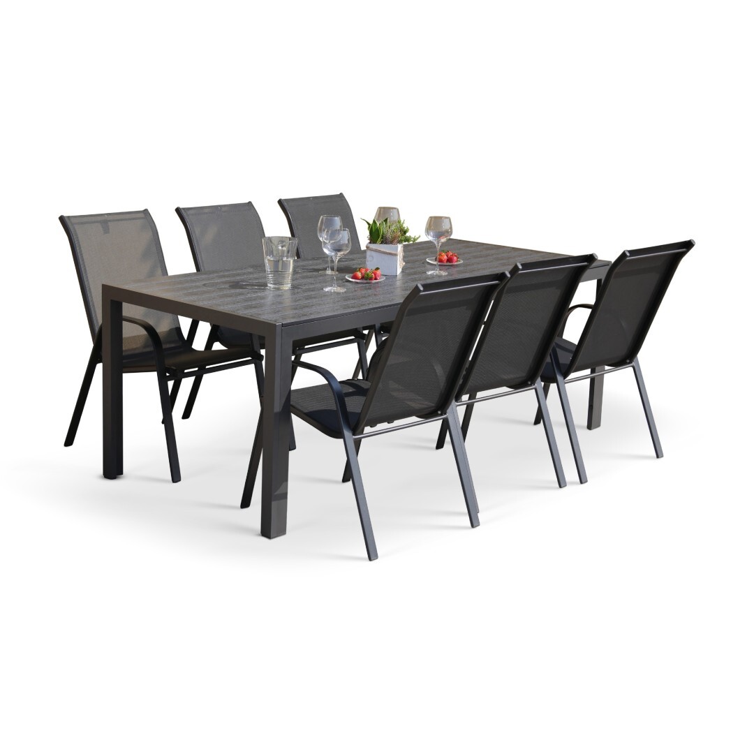 TEXIM Záhradná jedálenská zostava - stôl VIKING XL + 6x stolička RAMADA