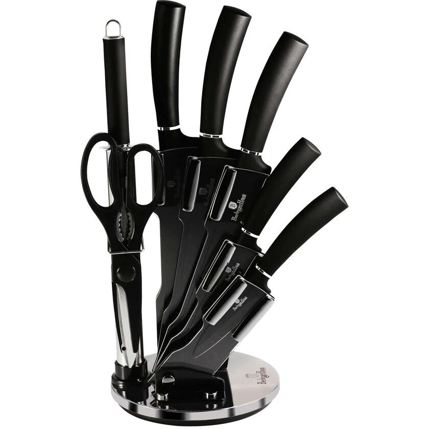 BERLINGER HAUS - Nože sada 8ks Black Silver