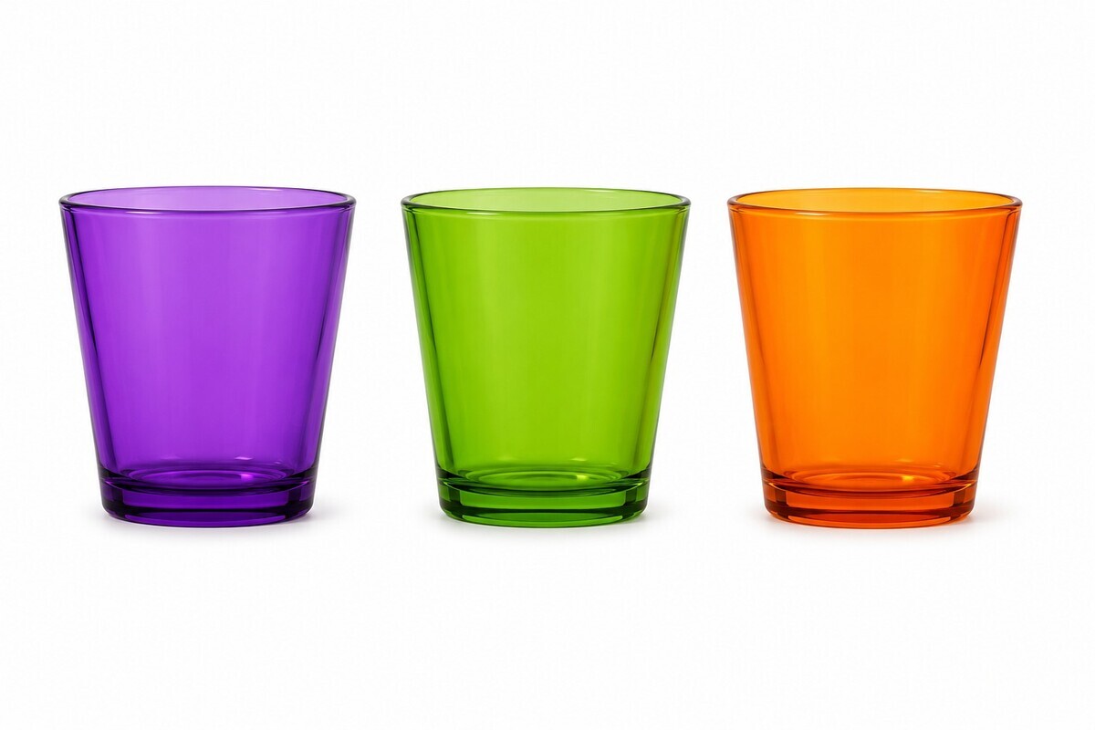 MAKRO - Pohár sklo 280ml rôzne farby