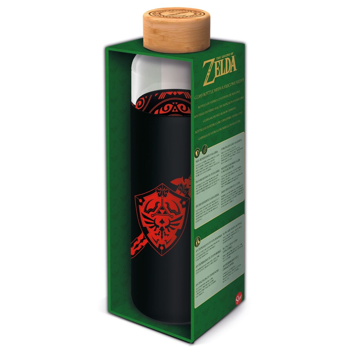Stor Zelda Fľaša sklenená s návlekom 585 ml