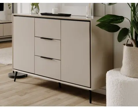 Komoda so zásuvkami Garrone 135 cm, piesková%