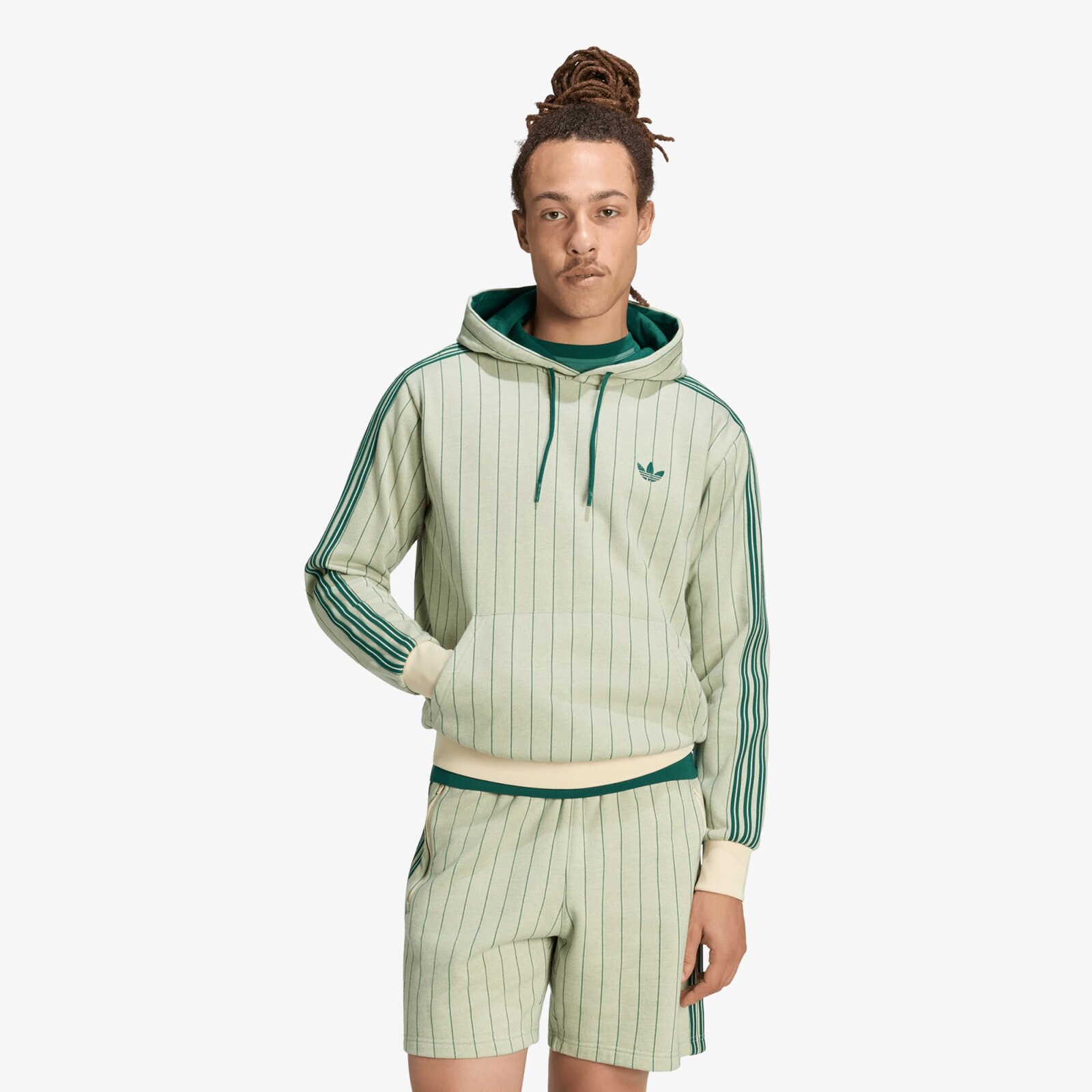 Mikina adidas Pinstripes Hoodie Warm Vanilla M