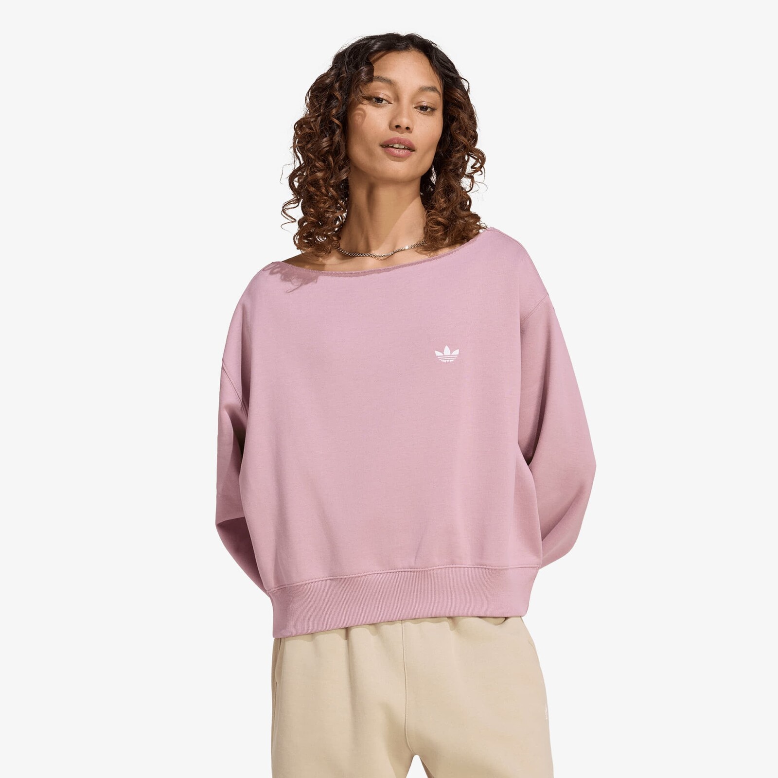 Mikina adidas Ess Crw Lo Magic Mauve XL