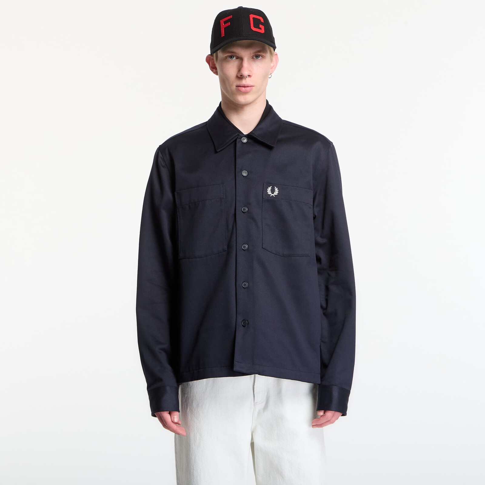 Bunda Fred Perry Twill Overshirt Navy L