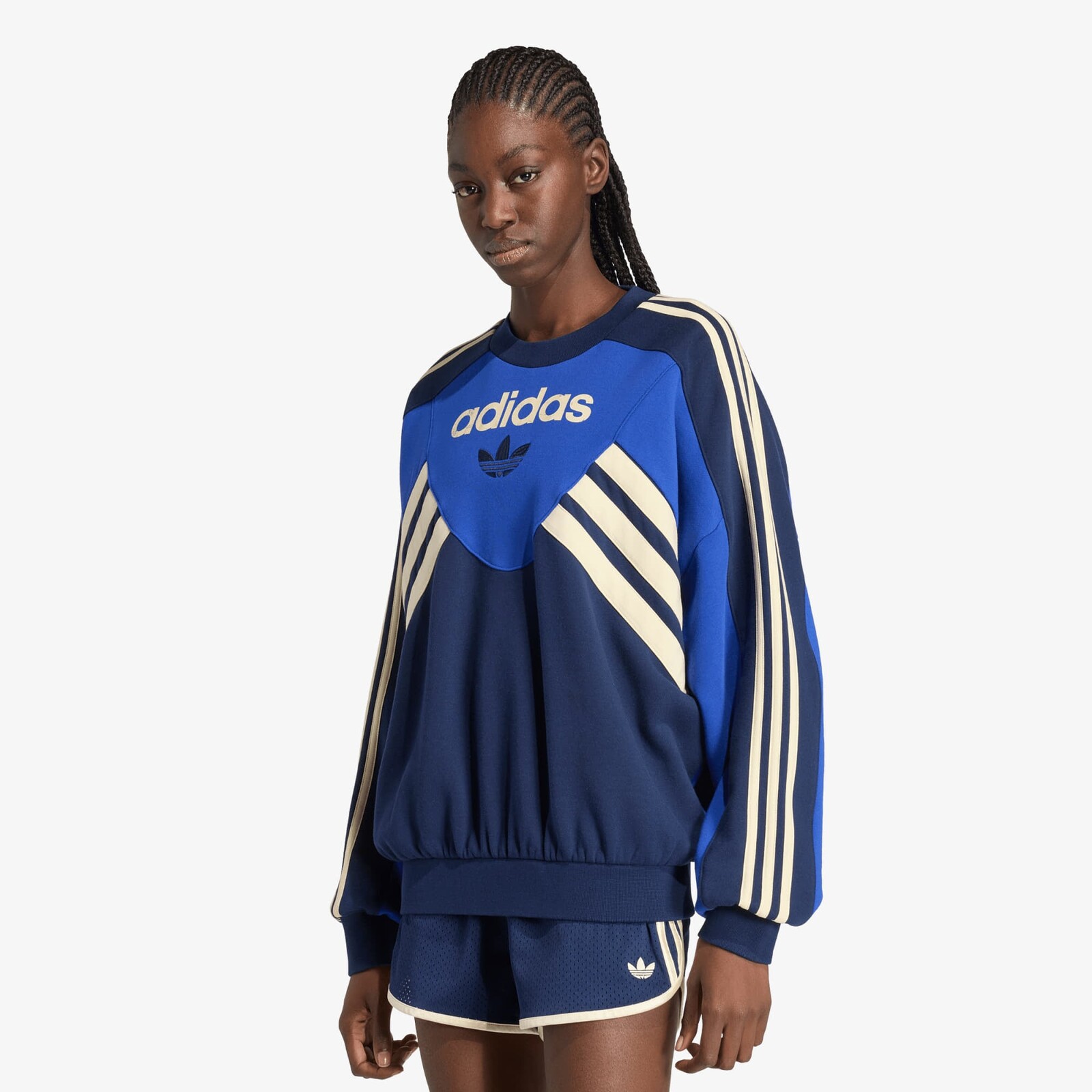 Mikina adidas Graphic Crew Bold Blue/ Night Indigo S