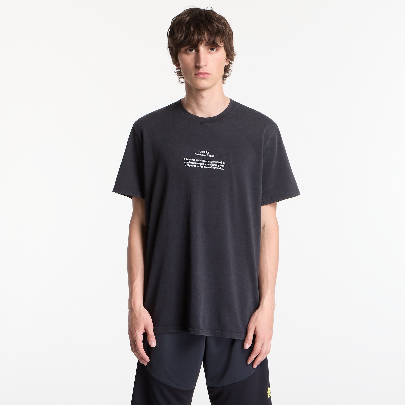 Tričko Under Armour Curry Noun Tee Black/ White S