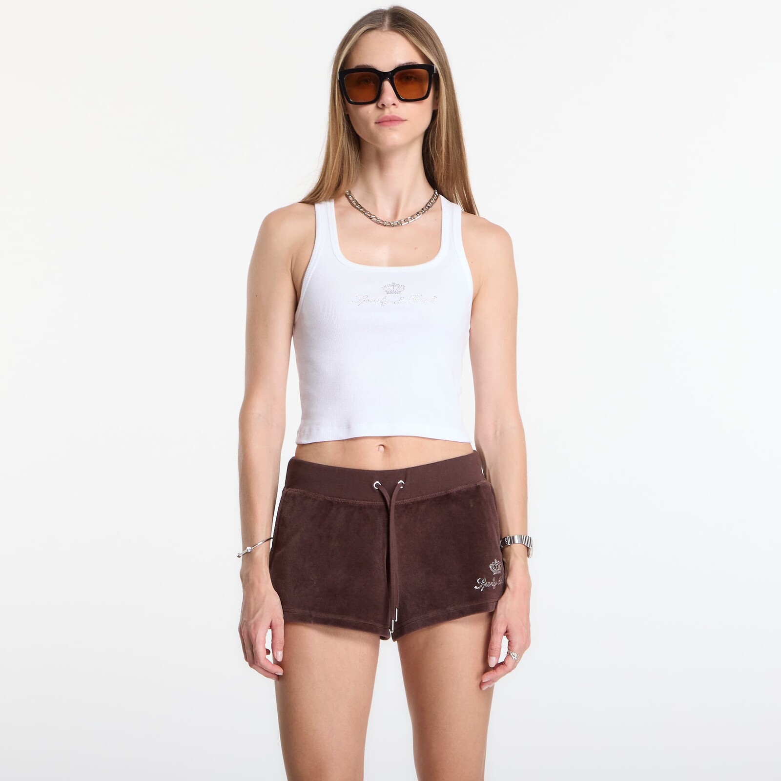 Sporty & Rich Juicy Crown Ribbed Tank White L