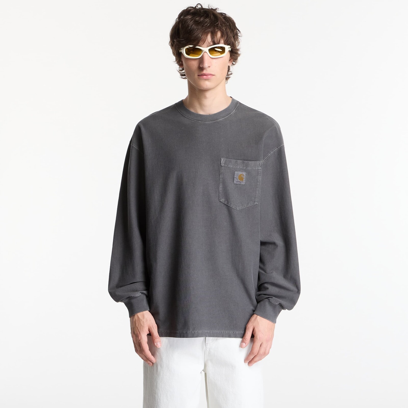 Tričko Carhartt WIP L/S Loose Pocket T-Shirt Black Garment Dyed XL