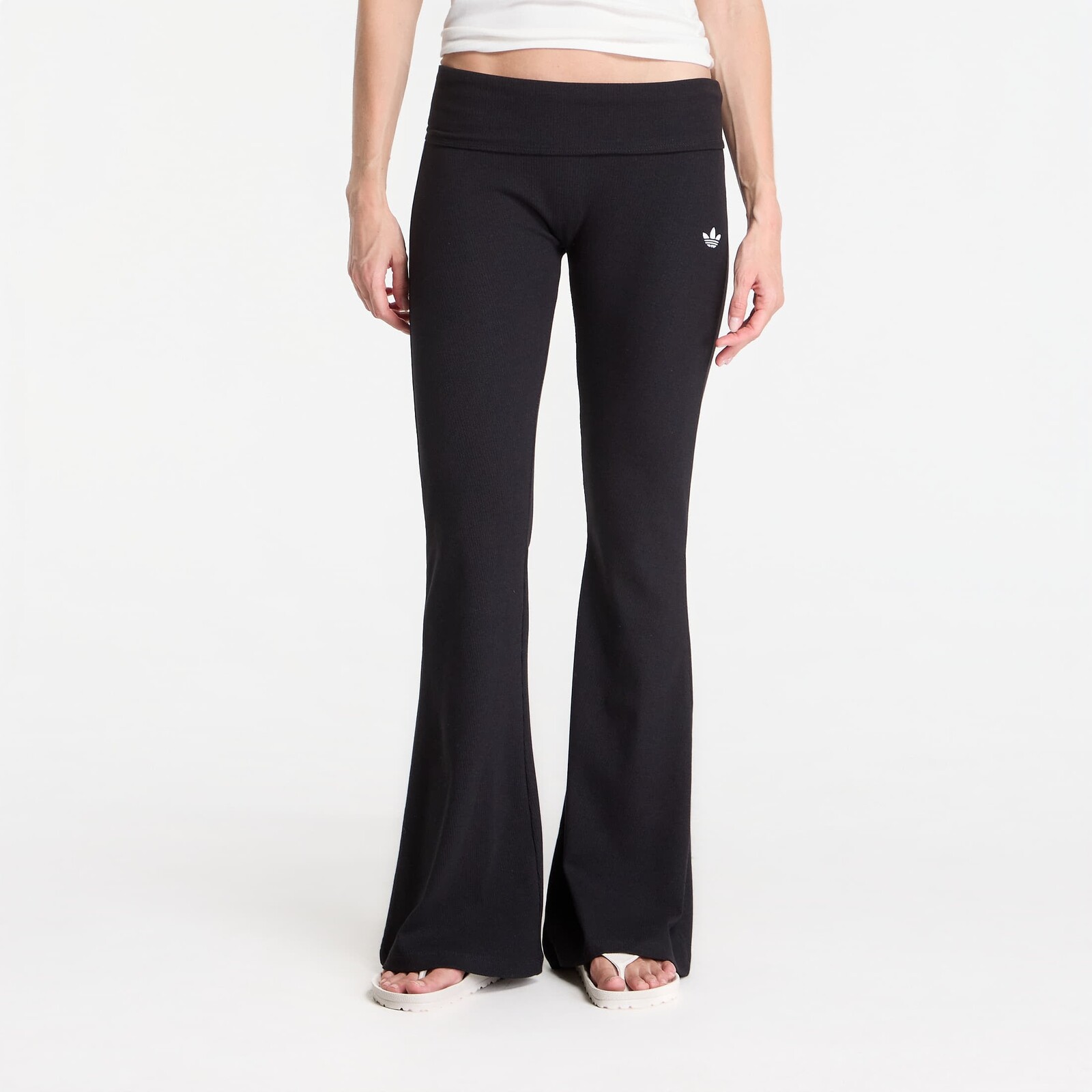 Legíny adidas Essentials Rib Flared Leggings Black M