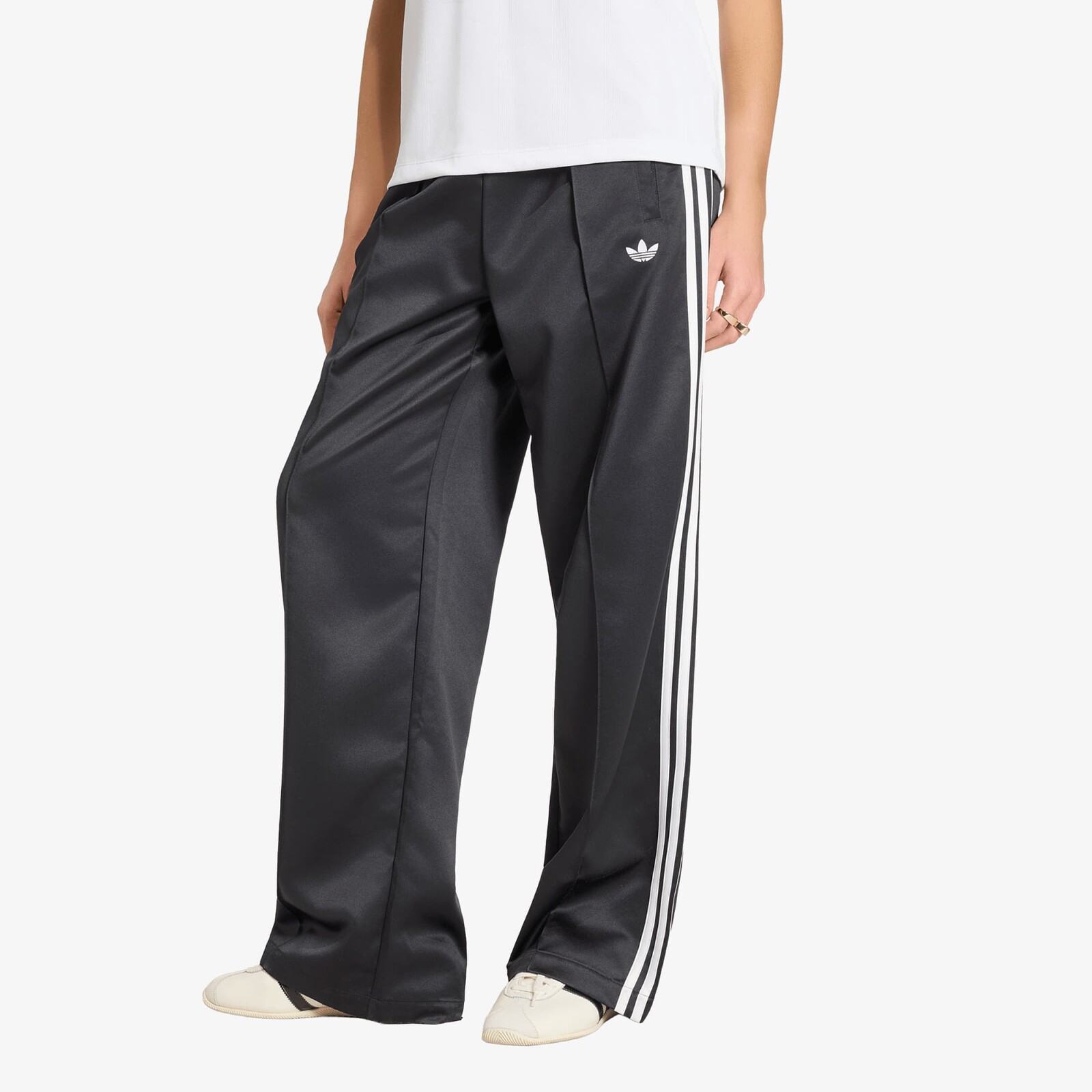 Tepláky adidas Satin Sst Loose Track Pant Black/ White L