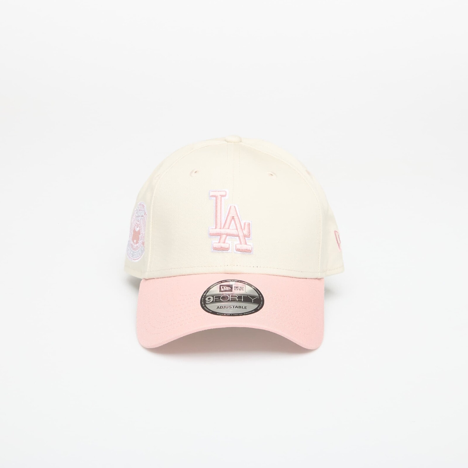 Šiltovka New Era 9FORTY MLB WS Patch Los Angeles Dodgers Light Cream/ Pink Rouge Universal