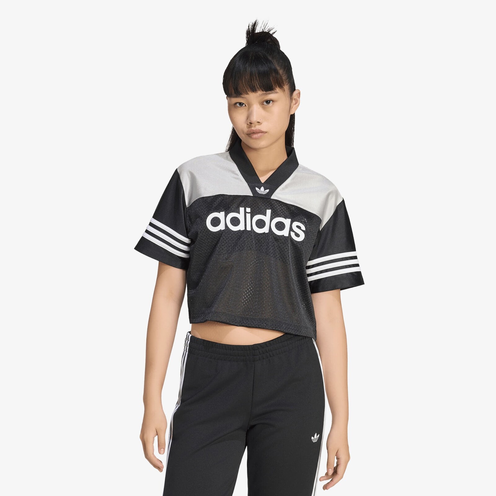 Dres adidas Crop Jersey Black/ Grey Two/ White M