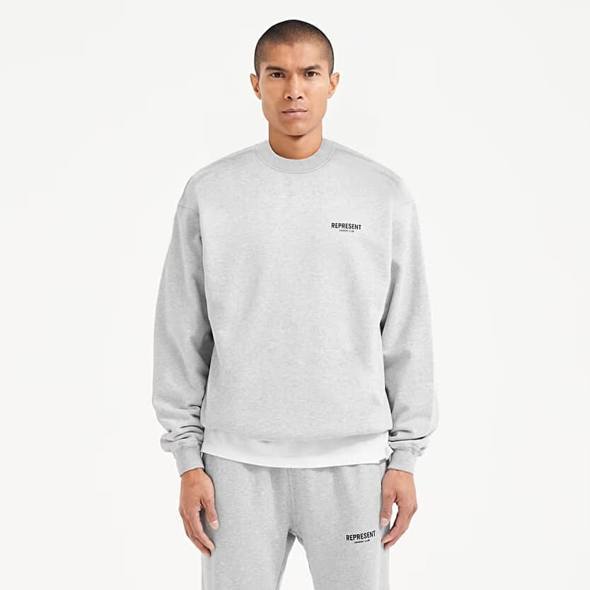Sveter REPRESENT Owners Club Sweater Ash Grey/ Black L