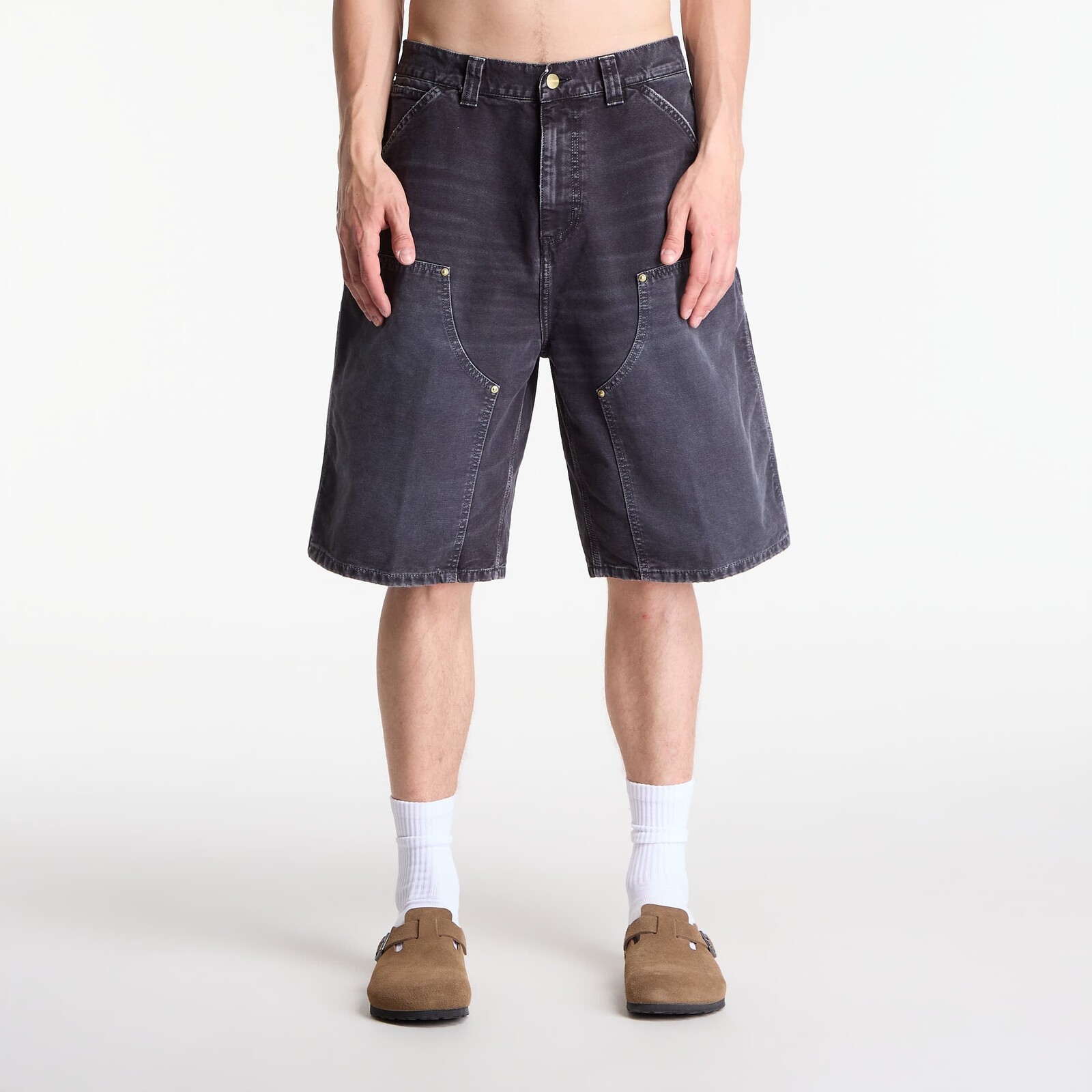 Šortky Carhartt WIP OG Double Knee Short Black Destroy Wash XS