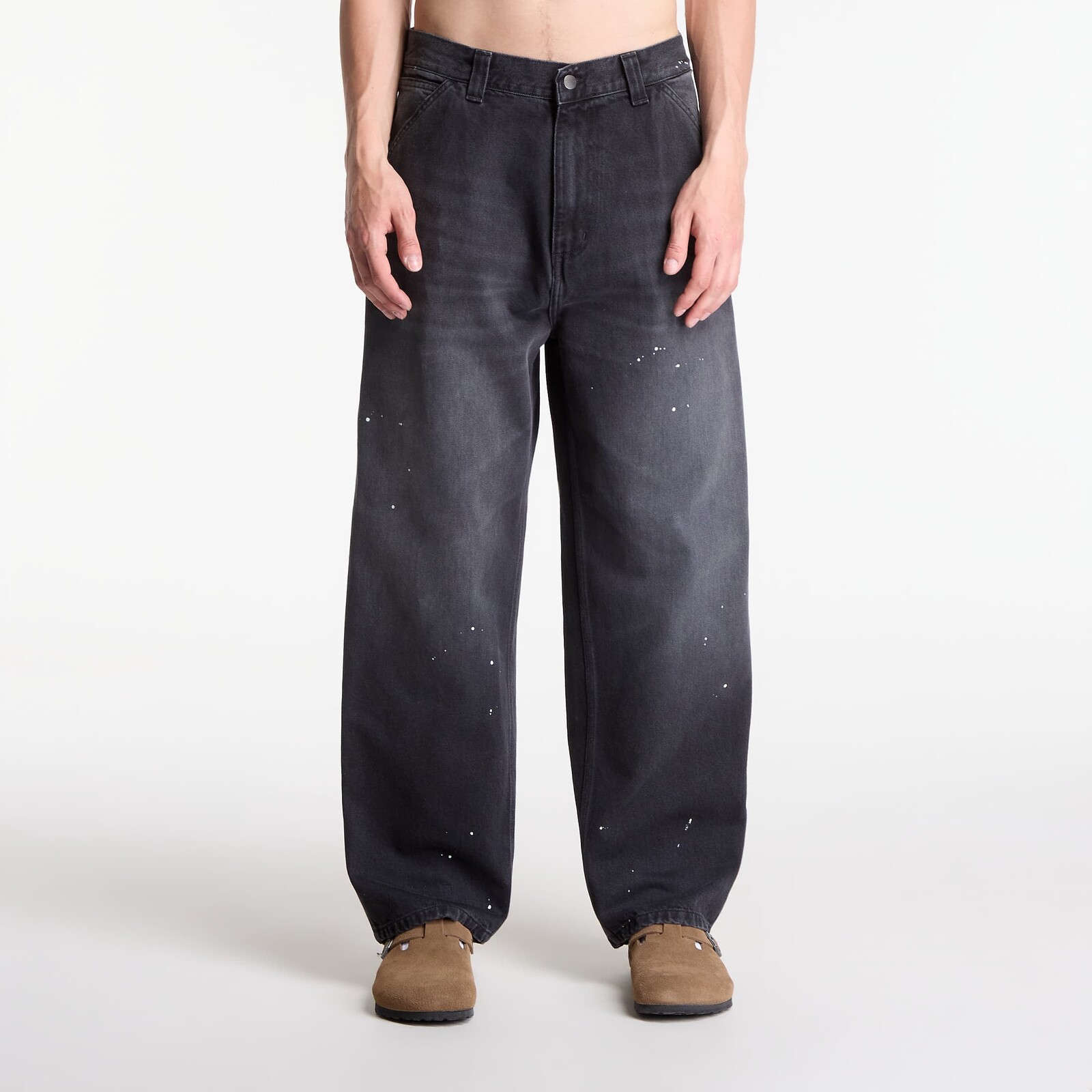 Džínsy Carhartt WIP OG Single Knee Pant UNISEX Black Destroy Wash, Splatter S