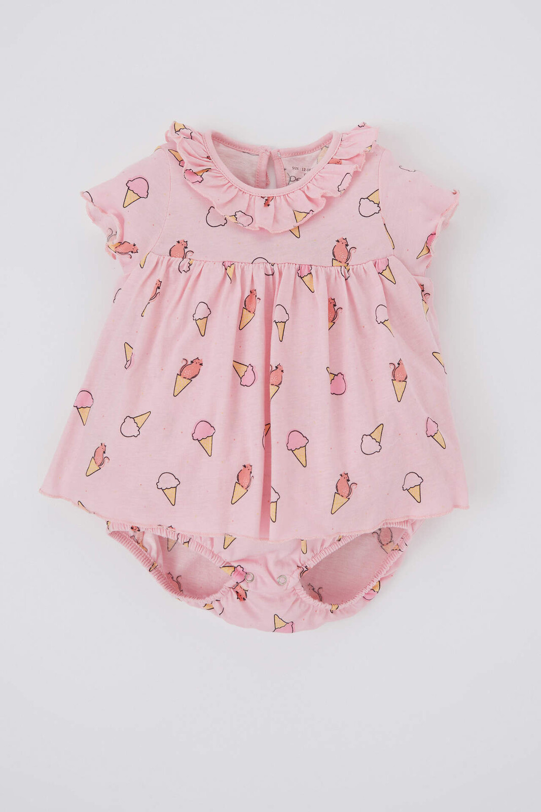 DEFACTO Dievčenský zábavný potlačený krátky rukáv z česanej bavlny
