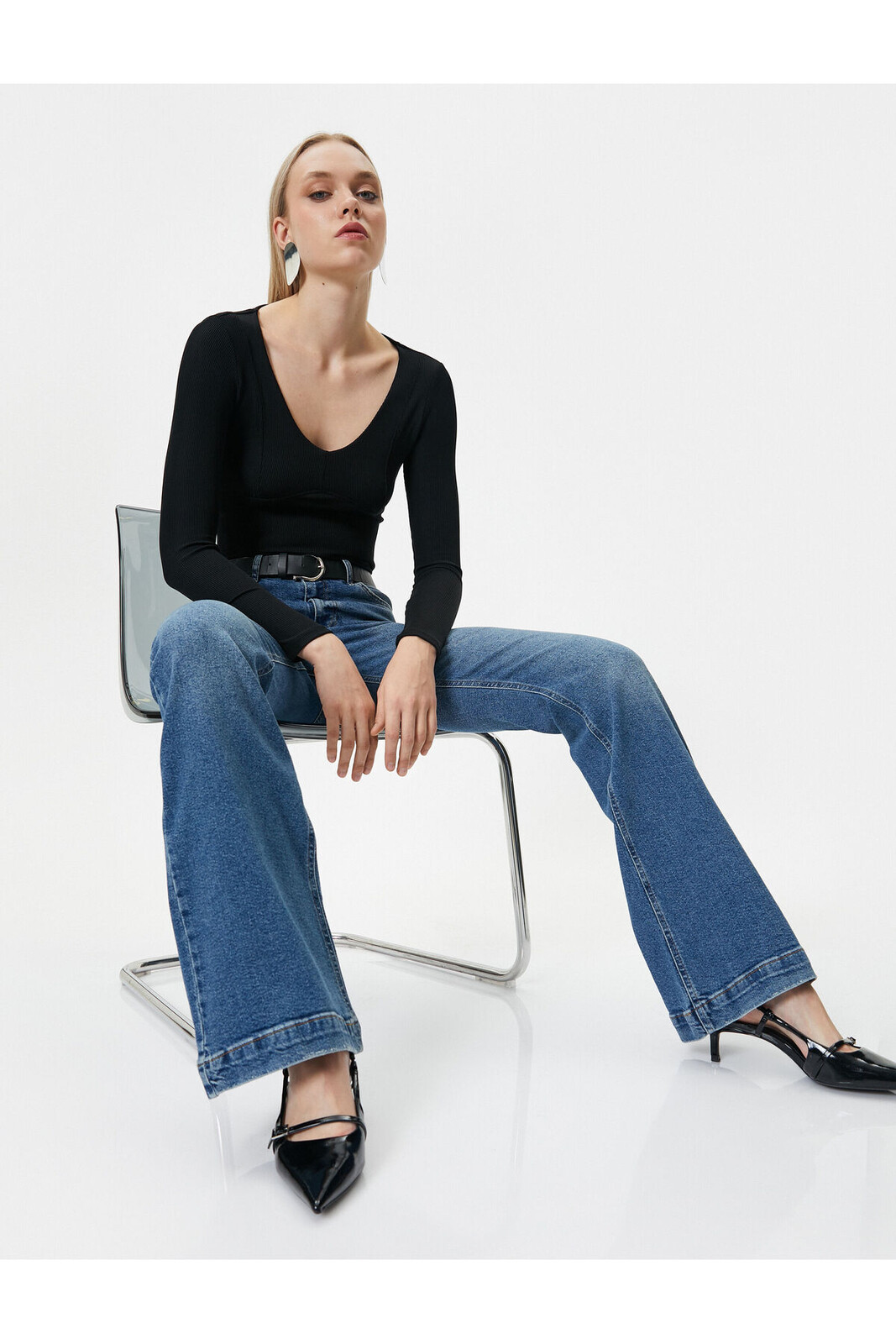 Koton Flare Džínsy Slim Fit Štandardný Pás Flexibilná Bavlna Vrecko - Victoria Jean